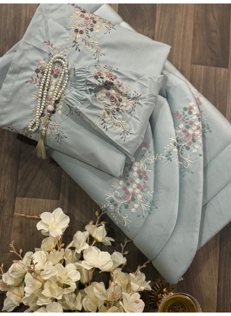 Women's Prayer Rug Set with Sheet Mat Prayer Beads and Censer Burner